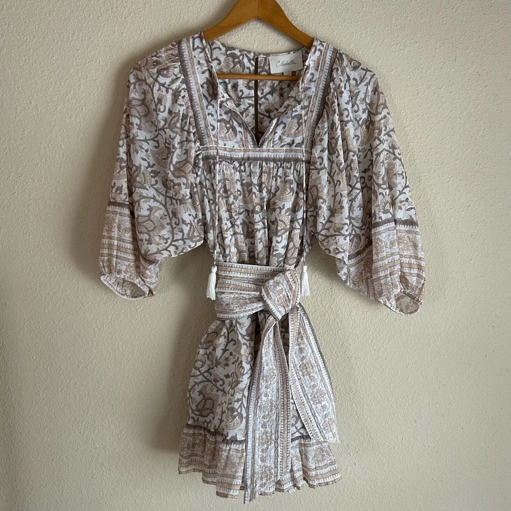 Cleobella Mini Magdalena Dress in a neutral print | size XS - Picture 3 of 16